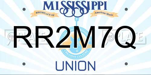 RR2M7Q Mississippi License Plate