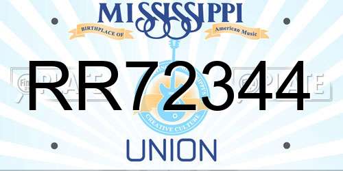 RR72344 Mississippi License Plate
