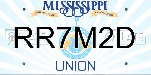 RR7M2D Mississippi License Plate