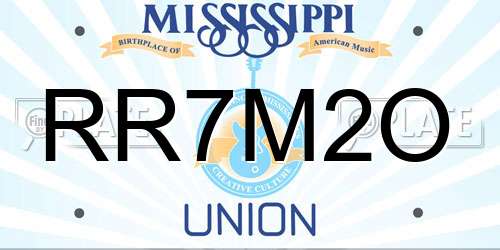 RR7M2O Mississippi License Plate