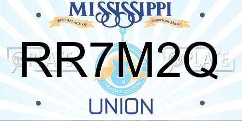 RR7M2Q Mississippi License Plate