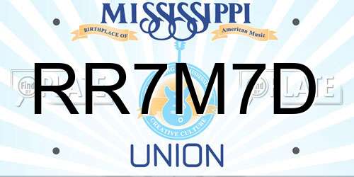 RR7M7D Mississippi License Plate