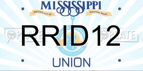 RRID12 Mississippi License Plate