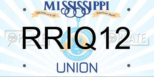 RRIQ12 Mississippi License Plate