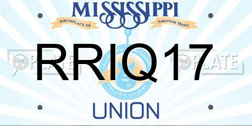RRIQ17 Mississippi License Plate