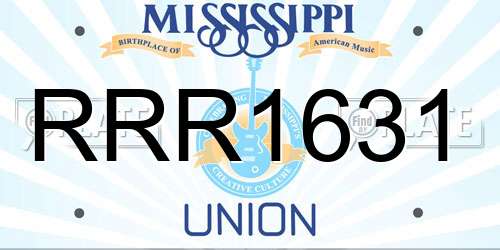 RRR1631 Mississippi License Plate
