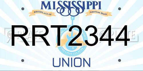 RRT2344 Mississippi License Plate
