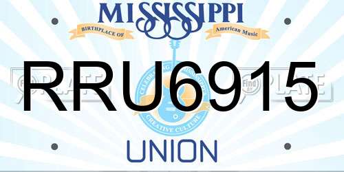RRU6915 Mississippi License Plate