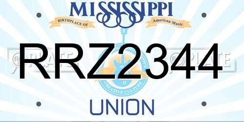 RRZ2344 Mississippi License Plate