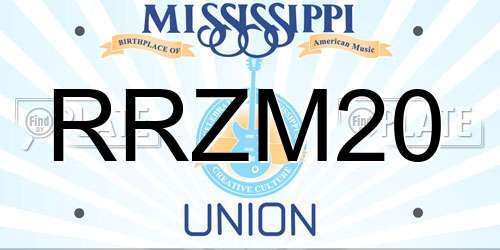 RRZM20 Mississippi License Plate
