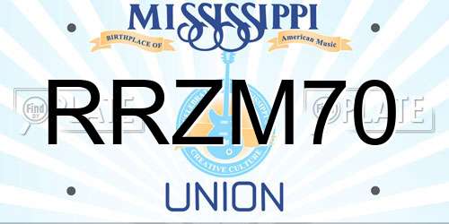 RRZM70 Mississippi License Plate