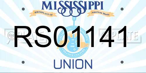 RS01141 Mississippi License Plate