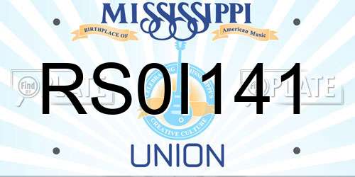 RS0I141 Mississippi License Plate