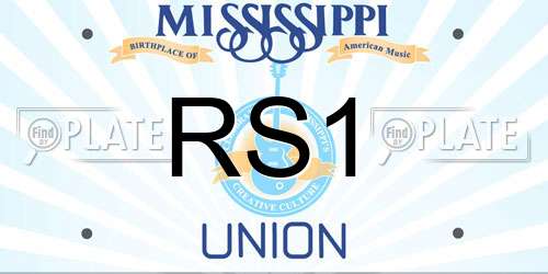 RS1 Mississippi License Plate