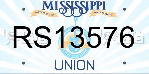 RS13576 Mississippi License Plate