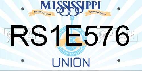 RS1E576 Mississippi License Plate