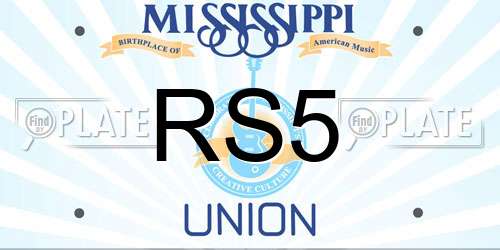 RS5 Mississippi License Plate