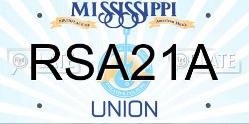 RSA21A Mississippi License Plate