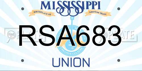 RSA683 Mississippi License Plate