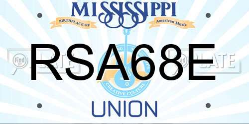 RSA68E Mississippi License Plate