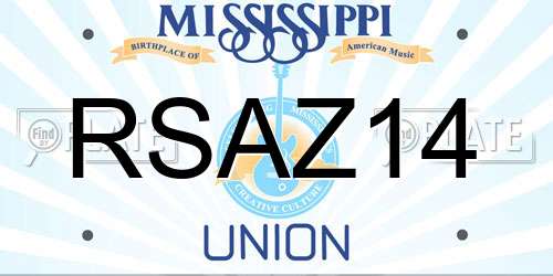 RSAZ14 Mississippi License Plate