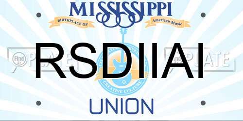 RSDIIAI Mississippi License Plate