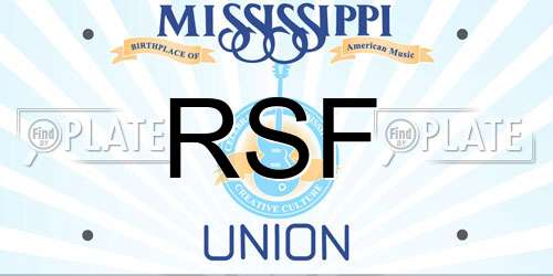 RSF Mississippi License Plate