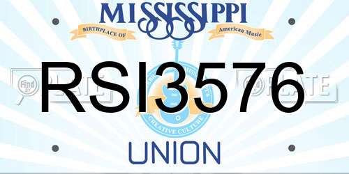 RSI3576 Mississippi License Plate