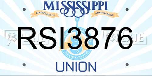 RSI3876 Mississippi License Plate