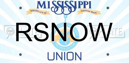 RSNOW Mississippi License Plate