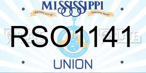 RSO1141 Mississippi License Plate