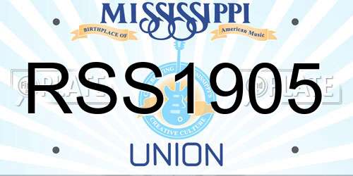 RSS1905 Mississippi License Plate