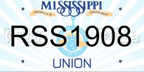 RSS1908 Mississippi License Plate