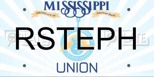 RSTEPH Mississippi License Plate