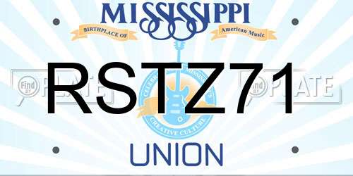 RSTZ71 Mississippi License Plate