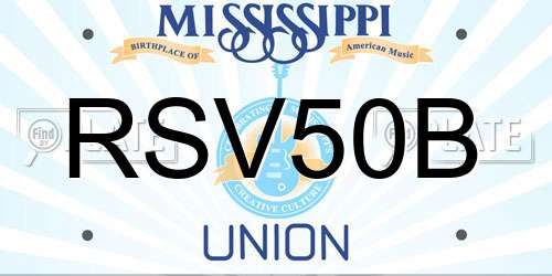 RSV50B Mississippi License Plate