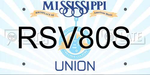 RSV80S Mississippi License Plate