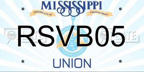 RSVB05 Mississippi License Plate