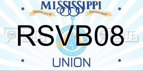 RSVB08 Mississippi License Plate
