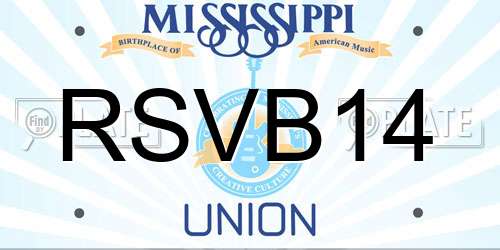 RSVB14 Mississippi License Plate