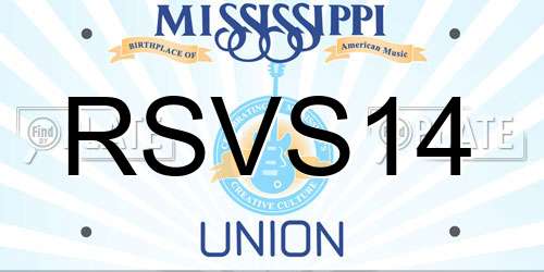 RSVS14 Mississippi License Plate