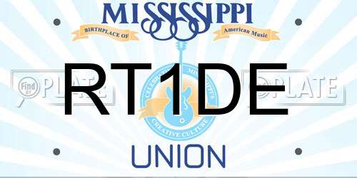 RT1DE Mississippi License Plate