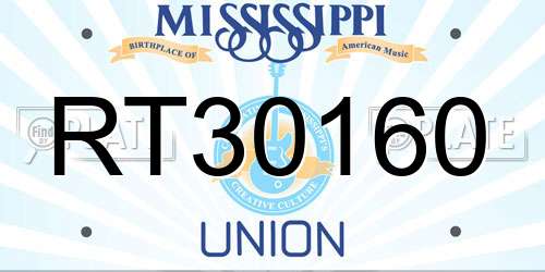 RT30160 Mississippi License Plate