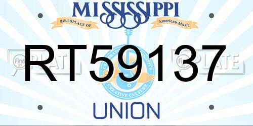 RT59137 Mississippi License Plate