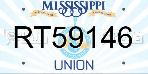 RT59146 Mississippi License Plate