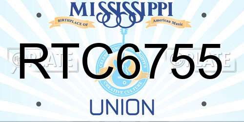 RTC6755 Mississippi License Plate