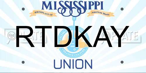 RTDKAY Mississippi License Plate