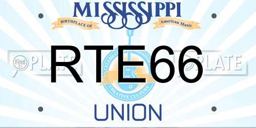 RTE66 Mississippi License Plate