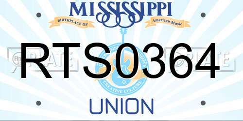 RTS0364 Mississippi License Plate