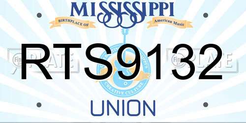 RTS9132 Mississippi License Plate